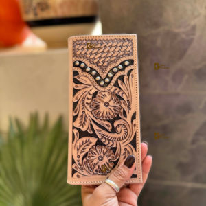 Nouvel arrivage de portefeuille unisexe long RFID usiné à la main sculpture sur cuir Style occidental porte-monnaie cadeau Offre Spéciale à la mode - Product Image 1