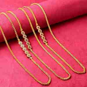 Collares de Cadena de Moda para Mujer, Chapados en Oro Micro de 14K, 18K y 24K, con Piedras de Circonita Cúbica, al por Mayor - Product Image 1