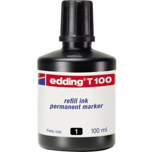 Recarga de Marcador Edding T100, Tinta Negra, Botella de 100 ml - Product Image 1