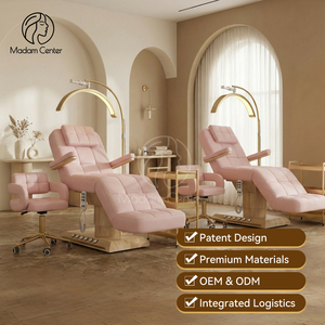 Cama de Estética Elétrica Madamcenter, Cadeira de Spa Bege, Mobiliário para Clínica Estética, Cama <span class=keywords><strong>Facial</strong></span> Hidráulica - Product Image 1