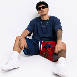Pantalones cortos estampados en rojo y azul para hombre con diseño de Rottweiler y hombre, estilo urbano, cintura elástica de secado rápido - Product Image 6