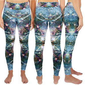 Fitness Wear Leggings impresos personalizados Sublimación Impreso Alta calidad Nuevo diseño Mujeres usan Leggings de yoga - Product Image 5