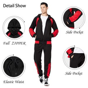 2025 <b>Men's</b> Casual Two Piece Long Sleeve Patchwork Embroidery Color Breathable Hooded Jogger Sports Outdoor Print Logo Tracksuits - Product Image 5