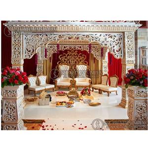 Ensemble de chaises Mandap en bois de luxe moderne pour mariages, utilisation intérieure/extérieure, Shobha Jain Impex, faible MOQ et livraison rapide - Product Image 1