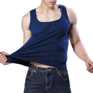 Camiseta sin mangas para hombre musculosa personalizada, camiseta sin mangas de algodón transpirable, camiseta sin mangas para hombre con cuello redondo y lavado con lejía - Product Image 3