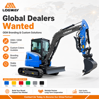 LOGWAY Euro V Mini Excavator untuk Penggalian Parit Drainase Kebun dengan Mesin 3TNV88F Kontrol Pilot Pro Mini Excavator Kompak