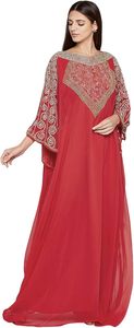 Caftan marocain de Dubaï modeste arabe Abaya Maxi robe de mariée perlée à la main tenue de soirée élégante Jellabiya longueur de plancher brodée - Product Image 5