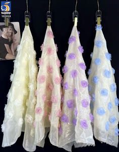 YX1414 <span class=keywords><strong>Tela</strong></span> de Organza Líquida de 150 g/m² <span class=keywords><strong>para</strong></span> Vestidos de Verano 2026, con <span class=keywords><strong>Bordado</strong></span> 3D de Flores de Rosa, 1 Yarda - Product Image 6