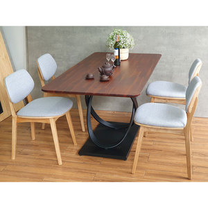 Juego de Mesa y Sillas de Comedor Rectangular de Madera de Acacia de 160x80cm con 4 Sillas, Diseño Escandinavo y Clásico Tradicional CBBA122 - Product Image 4