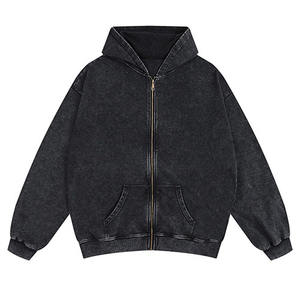 Sweats à capuche pour hommes couleur unie, couleur unie, vierge, grande taille, poids lourd, 100% basiques, coton mélangé, 2025 lavage à l'acide - Product Image 1