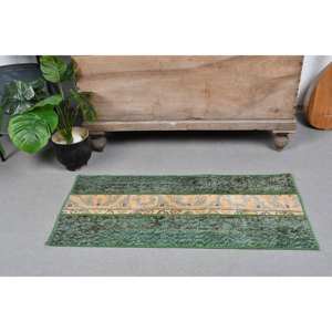 พรมขนแกะสีเหลืองสีเขียวสไตล์วินเทจ3.2ft 1.5ชิ้นดีไซน์งานเย็บปะติดสไตล์ตุรกีสำหรับโถงทางเดินทรงสี่เหลี่ยมผืนผ้าขนาดใหญ่สำหรับน้ำยาง - Product Image 3