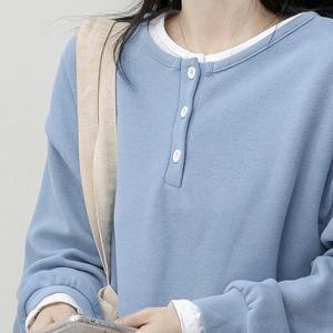Sudaderas de Jersey informales para mujer, sudaderas con capucha de manga larga con estampado de retazos y cuello redondo, estilo pijo, ajuste holgado - Product Image 5