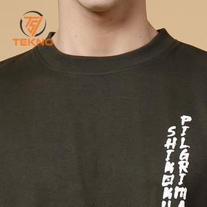 2025 sweat fabricant personnalisable de haute qualité personnalisé couleur unie 400gsm sweat-shirt lavage à l'acide impression hommes survêtement - Product Image 5