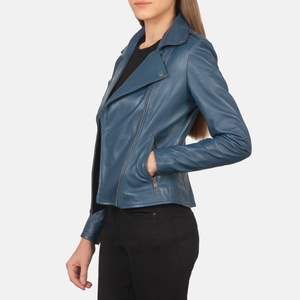 Premium Quality Women's Motorcycle Genuine Leather Breathable Waterproof Eco-Friendly <b>Jacket</b> - Product Image 2