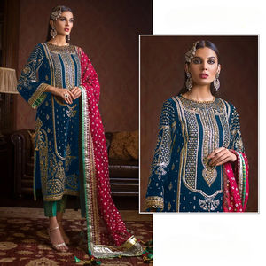 PAKISTANI PREMIUM ALTA CALIDAD TERCIOPELO SEDA ESTILO ÉTNICO VESTIDO MATERIAL para ADULTOS - Product Image 3