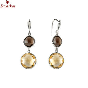 Joyería fina pendientes hechos a mano 925 plata esterlina cuarzo rosa multi piedras preciosas lágrima bisel pendientes joyería Mujer - Product Image 4