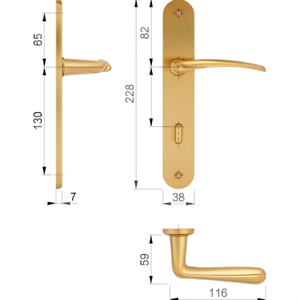 Juego de Manijas para Puerta y Ventana de Latón F49 OB de 72 mm de Largo, Modelo M171/332P de HOPPE, para Instalación Izquierda/Derecha, Estándar DIN, Estambul - Product Image 2
