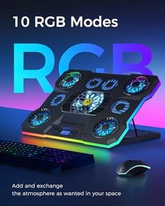 Best Laptop <b>Cooling</b> <b>Pad</b> USB Laptop Cooler 9 Quiet Fans 15.6"-19.3" Gaming Laptop Fan Height Adjustable - Product Image 2