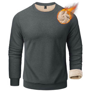 Luxe Premium 100% coton sweat à col rond Pima coton Sherpa doublure doux respirant vêtements personnalisés Technique brodée - Product Image 3