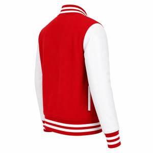 Chaqueta Varsity Personalizada para Hombre, Chaqueta de Béisbol con Botones a Presión, Mangas en Contraste, Ribete a Rayas, Chaqueta Varsity Sólida Estilo Universitario - Product Image 4