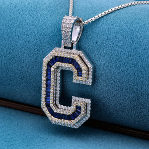 Pendentif lettre Hip Hop en argent sterling 925 plaqué or diamant Moissanite VVS de qualité supérieure bijoux glacés directement du fabricant - Product Image 1