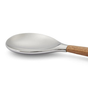 Cuillère faite à la main en acier inoxydable avec manche en bois parfaite pour la maison et l'approvisionnement en dessert de mariage élégant de l'Inde - Product Image 3