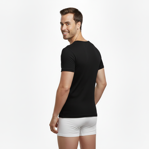 Sous-vêtements à manches courtes en coton biologique Silvertech personnalisés avec votre logo et votre design personnalisés - Product Image 4