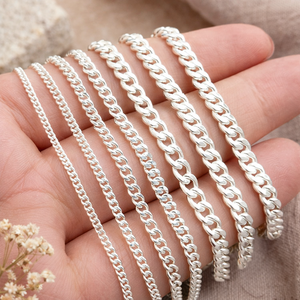 925 Sterling Silver Curb Chain 1.7mm 14K <b>Gold</b> Filled/Dipped DIY Accessory Jewellery Chain (Sold Per Inch) - Product Image 5