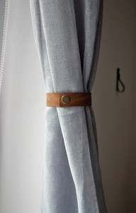 Tie-Back, Leather Curtain Tie Back, Curtain Tie Back, Curtain Drape Holder, Leather <b>Tieback</b> Window Treatment - Product Image 2