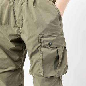 Vente en gros de pantalons baggy cargo vintage avec poches pour femmes pantalons à jambes larges taille haute tendance en toile de coton style sport - Product Image 5
