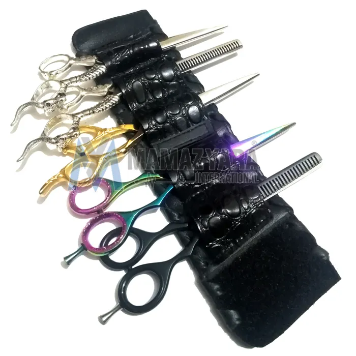 Barber Real Leather Shears Hand gürtel Komfortabler Griff Schwarze Farbe Magnetic Wrist Band Barber Scissors Holder