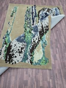 Tapis de luxe touffeté à la main moderne personnalisé de haute conception 100% tapis en laine de soie fine motif floral ensembles de tapis pour 1 pièce coton - Product Image 2