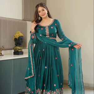 Traje indio paquistaní Salwar Kameez Sharara Georgette tela Slim Fit Reversible invierno Diwali boda fiesta - Product Image 1