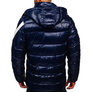 Chaqueta acolchada de manga larga de invierno de alta calidad para hombre con logotipo personalizado impreso, chaqueta acolchada al por mayor, chaquetas azules - Product Image 2
