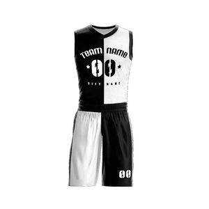 Conjunto de camiseta de baloncesto de doble cara reversible Uniforme deportivo transpirable de talla grande hecho a medida en Pakistán para equipos - Product Image 2