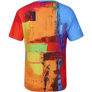 Camiseta unisex de manga corta con cuello redondo alto para hombre, diseño personalizado, Impresión de logotipo, sublimación Digital 3D, camiseta de manga corta - Product Image 2