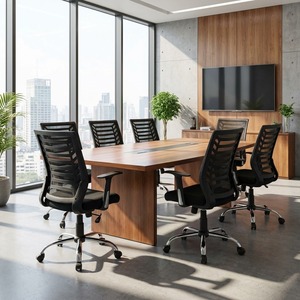 Miami Modern <b>Office</b> <b>Chair</b> Ergonomic Task <b>Chair</b> Adjustable Headrest Black Mesh Design Featuring Iron Aluminium Fabric PU - Product Image 3