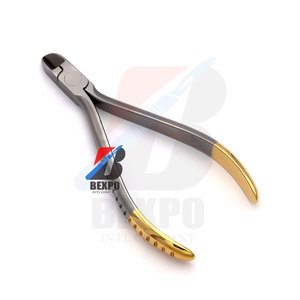 <b>Light</b> <b>Wire</b> Pliers With Cutter & Groove TC Half Gold Orthodontics Dental Surgical Instruments - Product Image 4