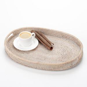 Homemad ถาดทรงรีทอจากหวายธรรมชาติในสไตล์โคโลเนียลและชนบทขนาด38*25*4ซม. สำหรับงานฝีมือระดับโลก impex อินเดีย - Product Image 5