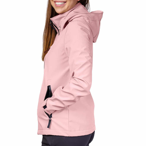 Chaqueta Softshell para mujer para exteriores con diseño impermeable con bolsillo con cremallera estilo cortavientos adecuado para deportes y uso diario - Product Image 4