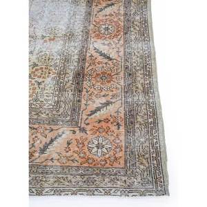 Tapis en laine noué à la main doré vintage, grand format, Pae-1833, motifs rectangulaires abstraits à médaillon, pour la maison, le salon et la chambre à coucher - Product Image 4