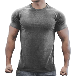 Camiseta de microfibra de algodón 100% de alta calidad para hombre, de talla grande en blanco para Fitness Camiseta deportiva, cuello redondo corto, diseño liso - Product Image 2