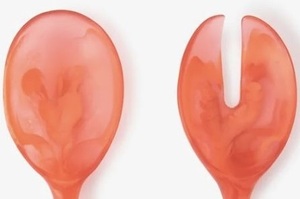 Servidor de ensalada de cuenco de resina enrollado para cocina, comedor y catering, utensilio de diseñador con aspecto lujoso y artesanía resistente - Product Image 4