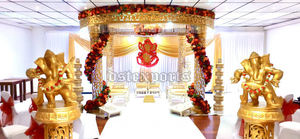 Décor de mariage tamilien FRP Maharani Mandap Marathi cérémonie de mariage Golden Mandap Decor Telugu mariage thème décor Vidhi Mandap - Product Image 3