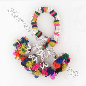 Banjara con cuentas de perlas multicolores de algodón Real, brazalete con borlas, pulsera/Pulseras, Pulseras antiguas gitanas, BANJARA auténtica - Product Image 4