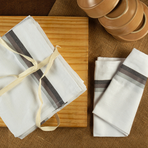 Serviette de cuisine tissée en os de hareng 100% coton à séchage rapide gris - Product Image 2