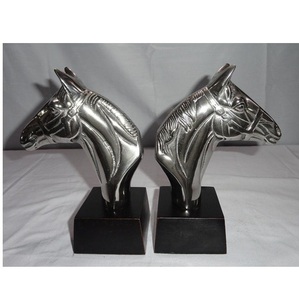 Escultura de aluminio plateado con forma de Animal brillante para decoración de sujetalibros Escultura de aluminio de mesa para decoración de oficina - Product Image 3