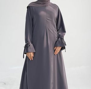 Vêtements islamiques à manches longues de couleur unie, hijab musulman, robes abaya pour femmes, style robe turque, style qatari, vintage, abayas de printemps - Product Image 6