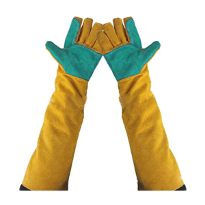 Guantes de cuero de vaca de alta resistencia, guantes reflectantes de seguridad para construcción, barbacoa, guantes de extinción de incendios, soldadura larga por chispa de calor resistente - Product Image 4