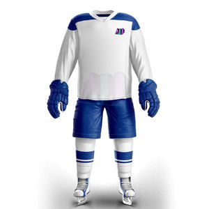 Uniformes de Hockey sobre Hielo Personalizados al Por Mayor, Hechos de Tela de Poliéster Transpirable con Tecnología de Secado Rápido para Entrenamiento - Product Image 1